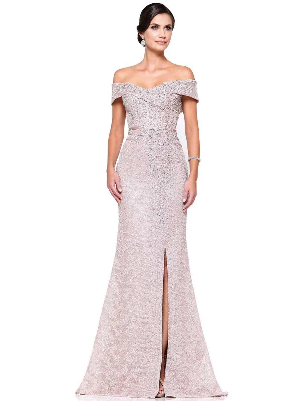 Rina diMontella Off-Shoulder Lace Mother of the bride/ evening gown